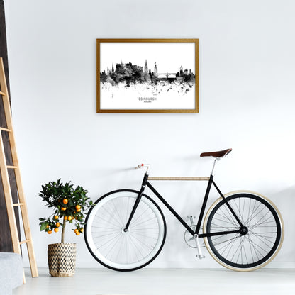 Edinburgh Scotland Skyline Black White City Name  by Michael Tompsett A2 Print Only