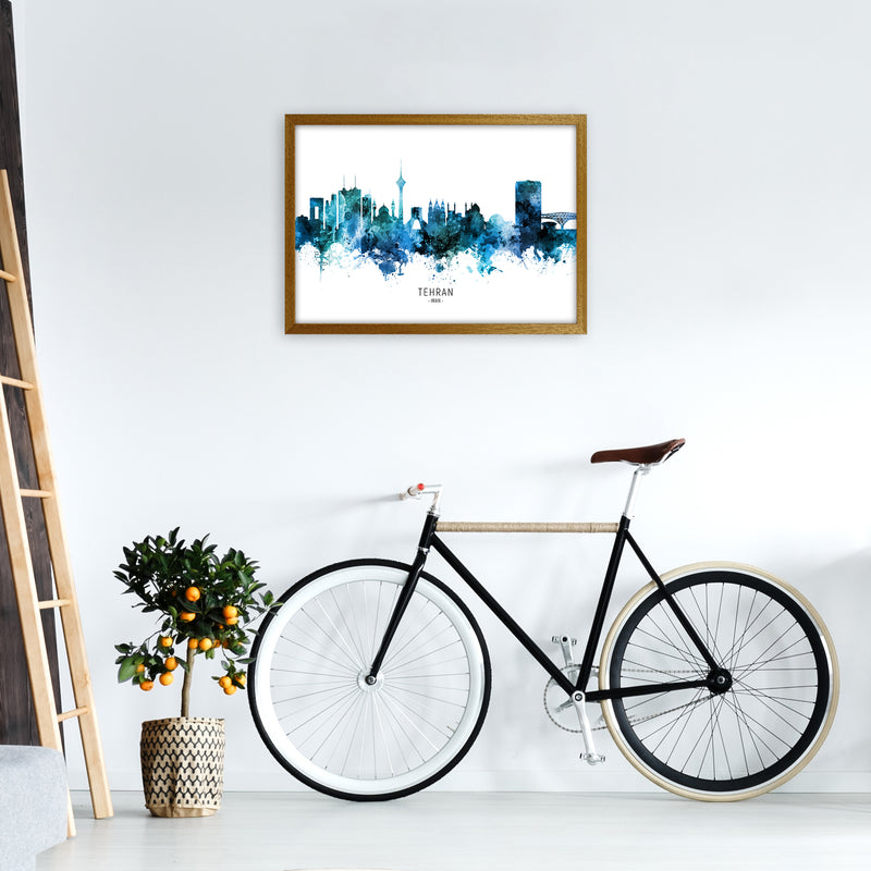 Tehran Iran Skyline Blue City Name Print by Michael Tompsett A2 Print Only