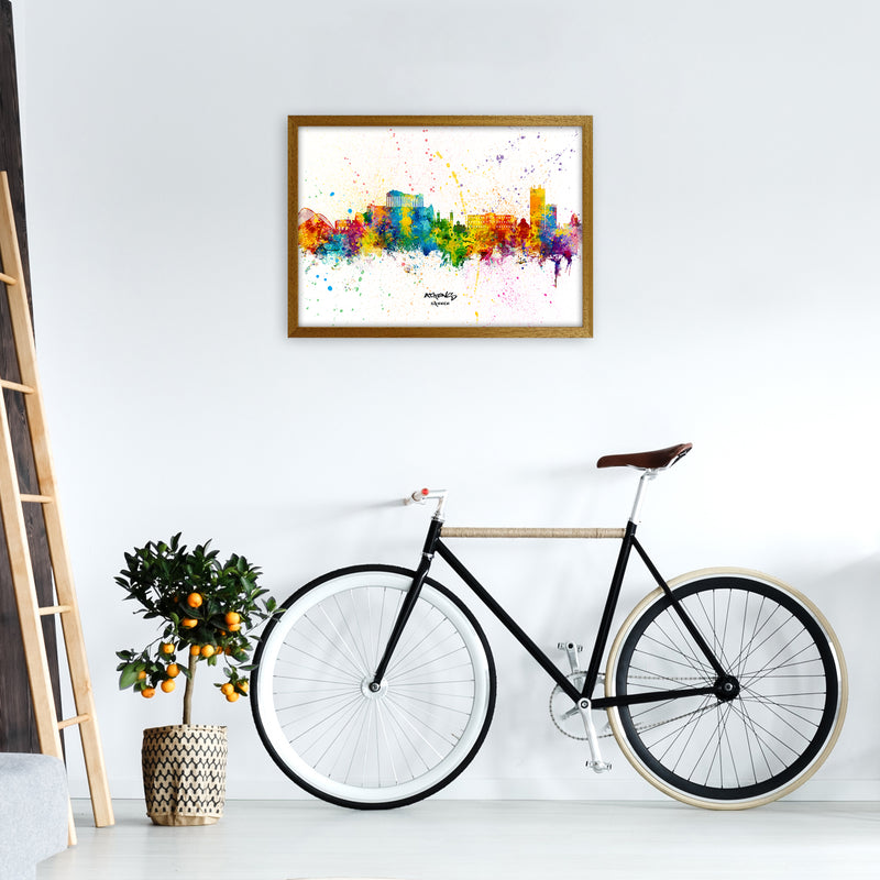 Athens Greece Skyline Splash Art Print by Michael Tompsett A2 Print Only