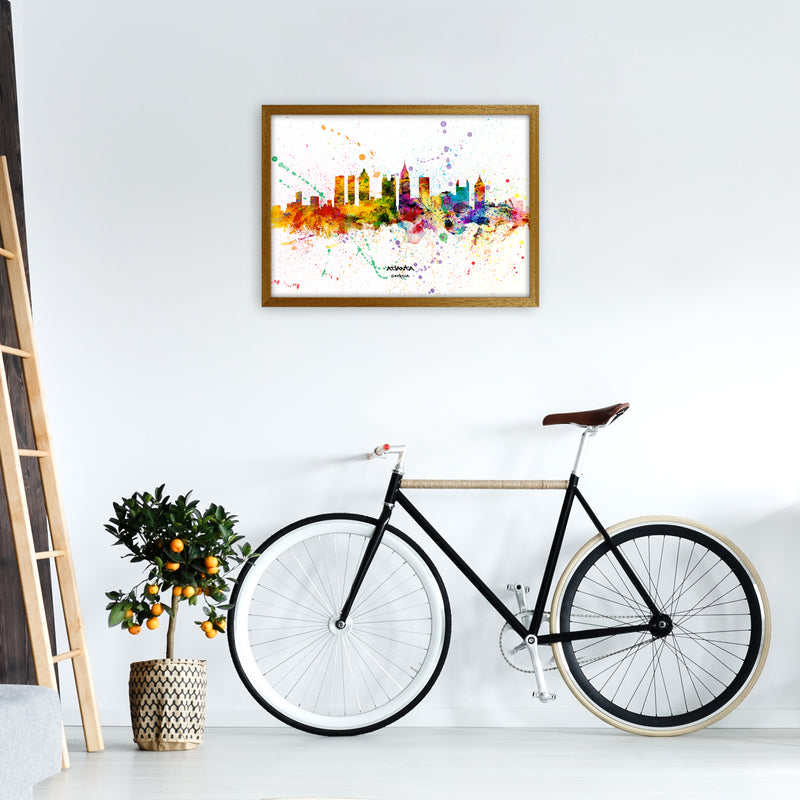 Atlanta Georgia Skyline Splash Art Print by Michael Tompsett A2 Print Only