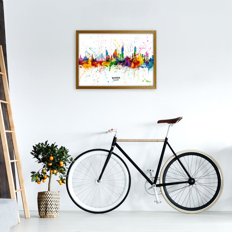 Bangkok Thailand Skyline Splash Art Print by Michael Tompsett A2 Print Only