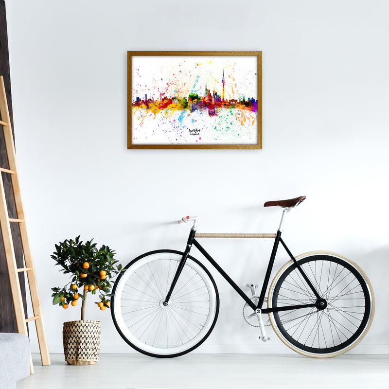Berlin Germany Skyline Splash Art Print by Michael Tompsett A2 Print Only