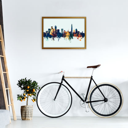 Birmingham England Skyline Blue Orange Art Print by Michael Tompsett A2 Print Only