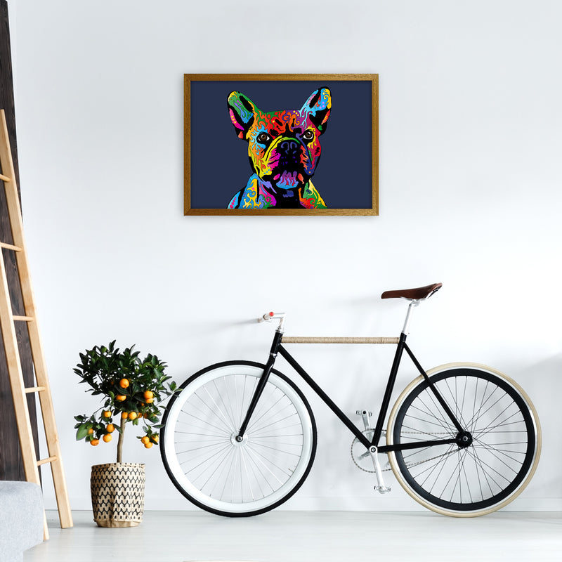 French Bulldog Dog Navy Art Print by Michael Tompsett A2 Print Only