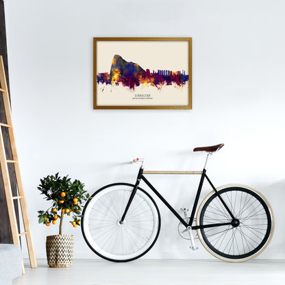 Gibraltar Skyline Autumn City Name Art Print by Michael Tompsett A2 Print Only