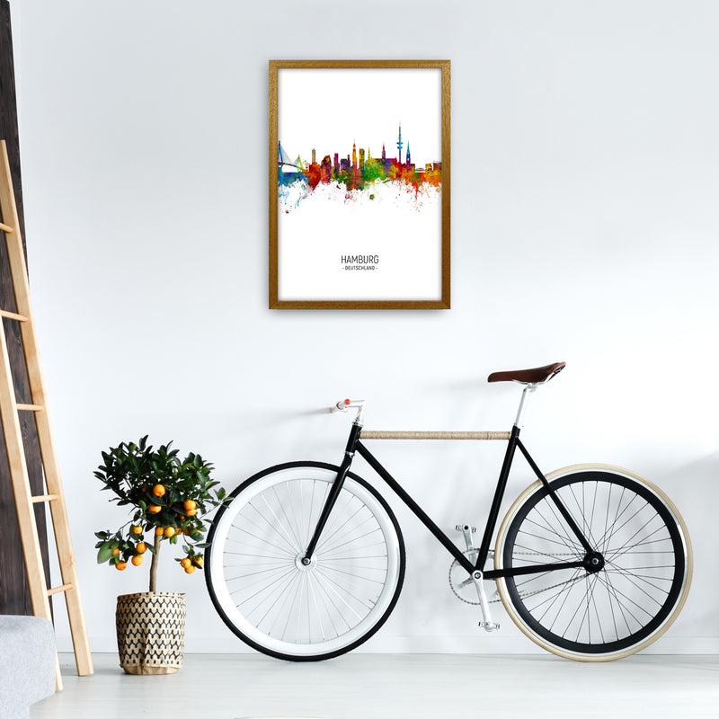 Hamburg Germany Skyline Portrait Art Print by Michael Tompsett A2 Print Only