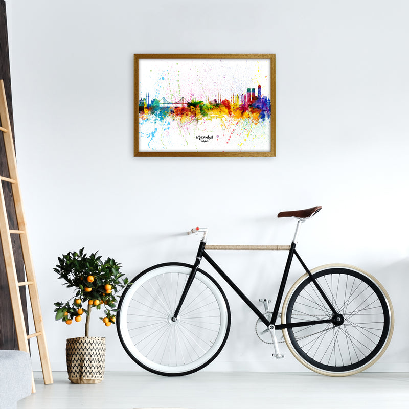 Istanbul Turkey Skyline Splash Art Print by Michael Tompsett A2 Print Only