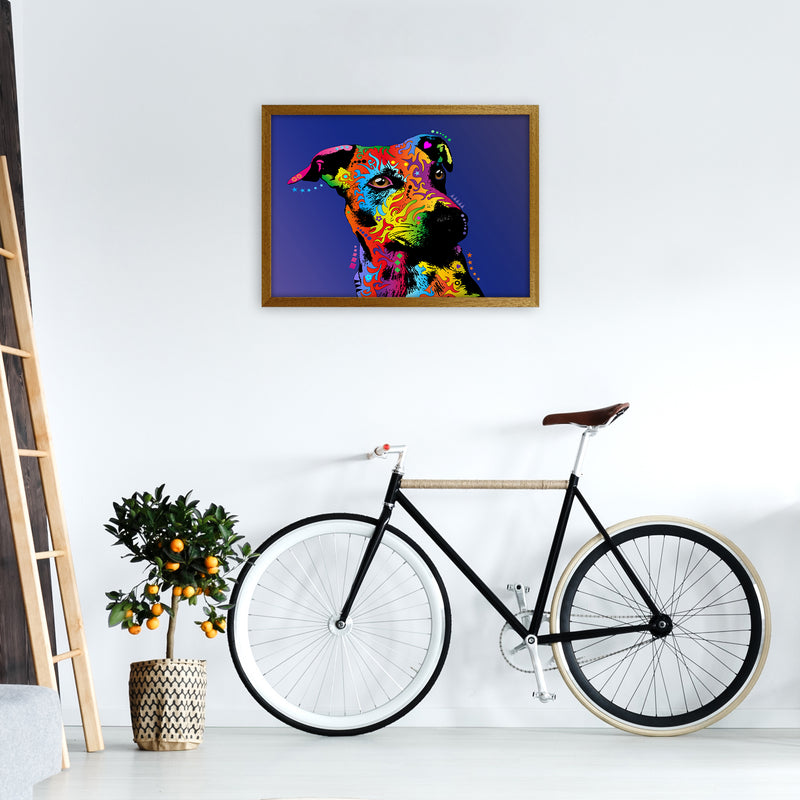 Jack Russell Dog Blue Art Print by Michael Tompsett A2 Print Only