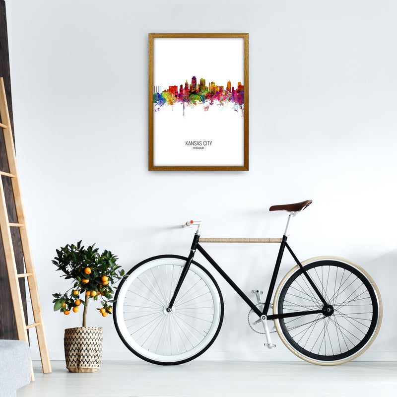 Kansas City Missouri Skyline Portrait Art Print by Michael Tompsett A2 Print Only