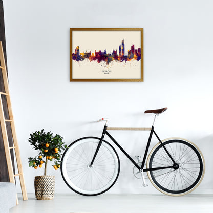 Karachi Pakistan Skyline Autumn City Name Art Print by Michael Tompsett A2 Print Only