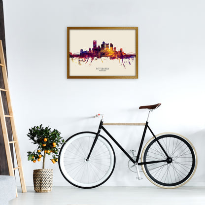 Pittsburgh Pennsylvania Skyline Autumn City Name Art Print by Michael Tompsett A2 Print Only