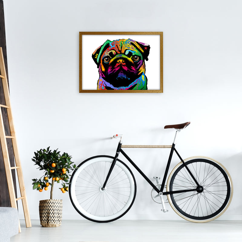 Pug Dog White Art Print by Michael Tompsett A2 Print Only