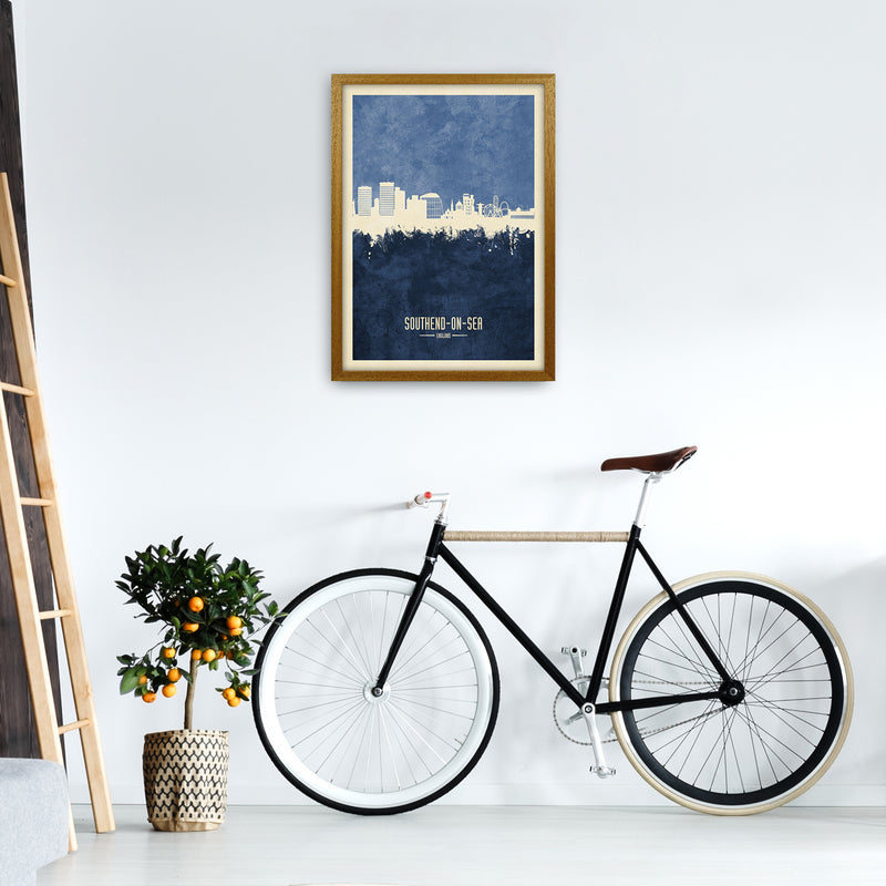Southend-On-Sea England Skyline Portrait Navy Art Print by Michael Tompsett A2 Print Only