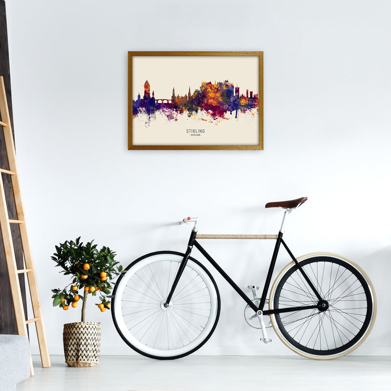 Stirling Scotland Skyline Autumn City Name Art Print by Michael Tompsett A2 Print Only