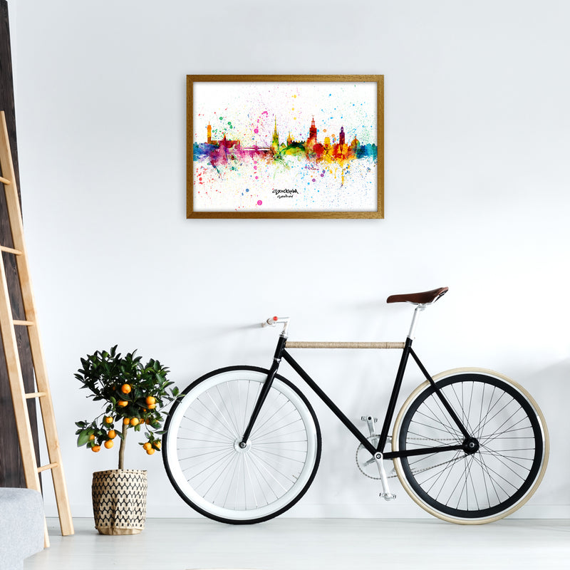 Stockholm Sweden Skyline Splash Art Print by Michael Tompsett A2 Print Only