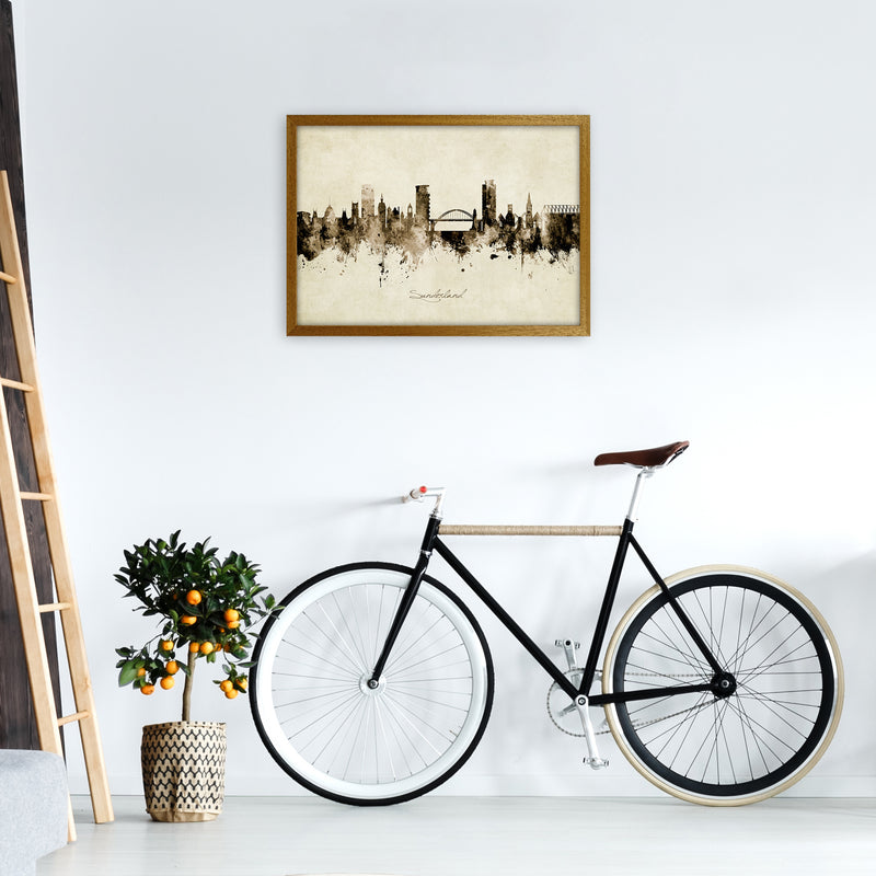 Sunderland England Skyline Vintage Art Print by Michael Tompsett A2 Print Only