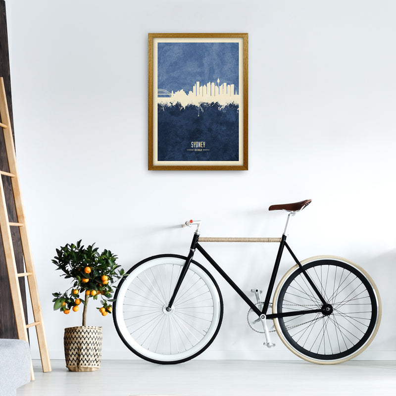 Sydney Australia Skyline Portrait Navy Art Print by Michael Tompsett A2 Print Only
