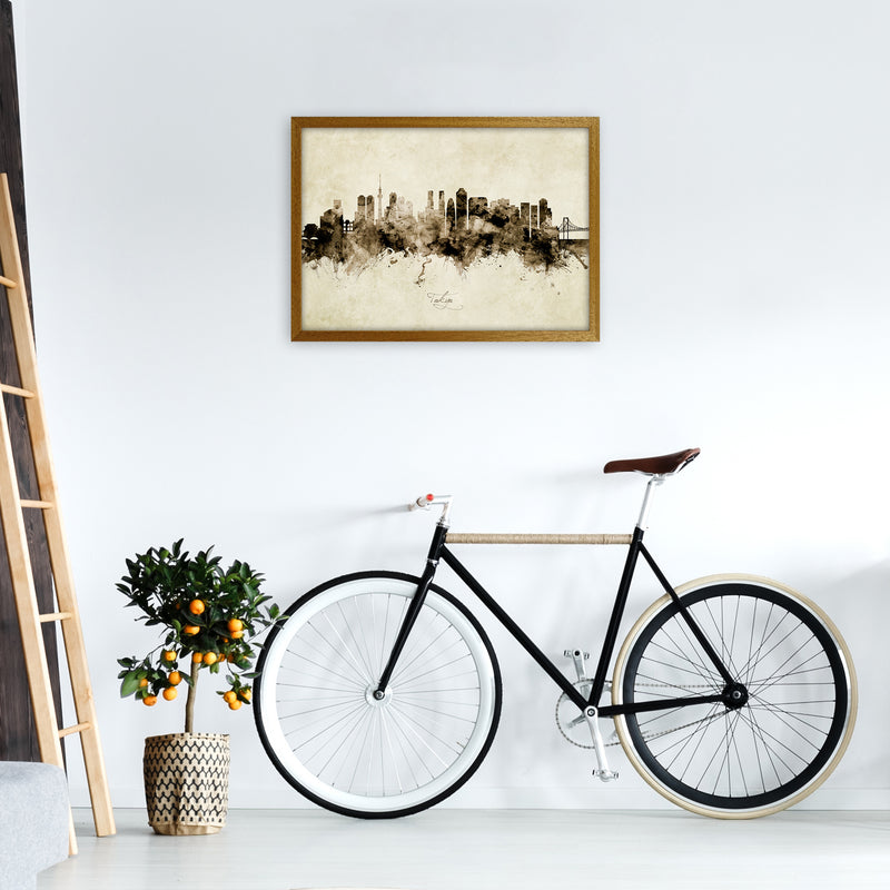 Tokyo Japan Skyline Vintage Art Print by Michael Tompsett A2 Print Only