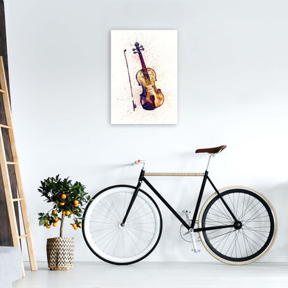 Violin Watercolour Print by Michael Tompsett A2 Black Frame