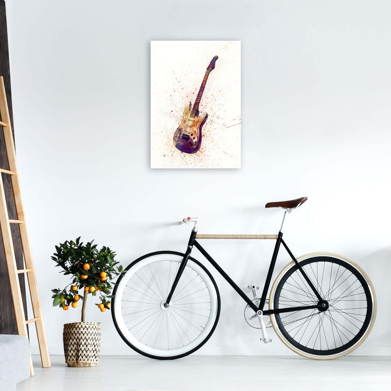 Electric Guitar Watercolour  by Michael Tompsett A2 Black Frame