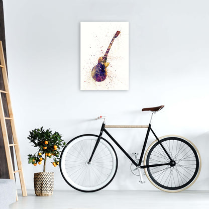 Electric Guitar Watercolour Ii Print by Michael Tompsett A2 Black Frame
