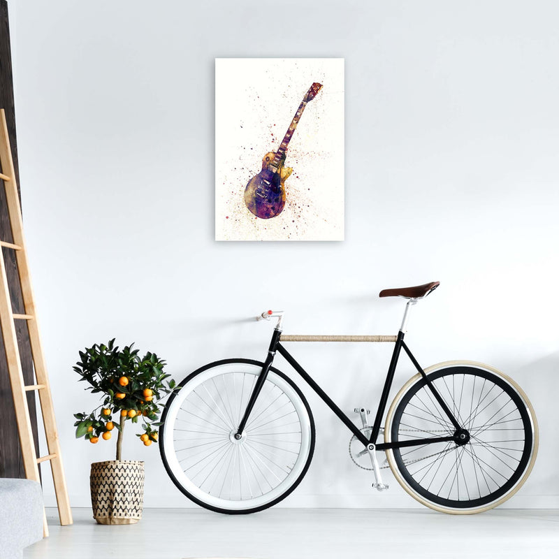 Electric Guitar Watercolour Ii Print by Michael Tompsett A2 Black Frame