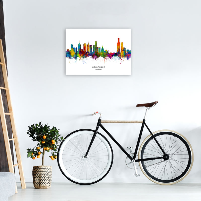 Melbourne Australia Skyline Art Print by Michael Tompsett A2 Black Frame