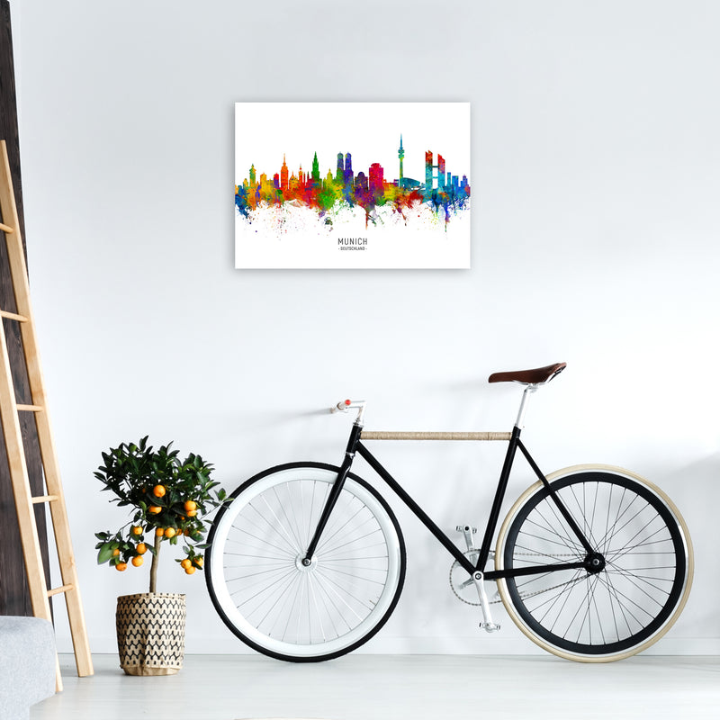 Munich Deutschland Skyline Art Print by Michael Tompsett A2 Black Frame
