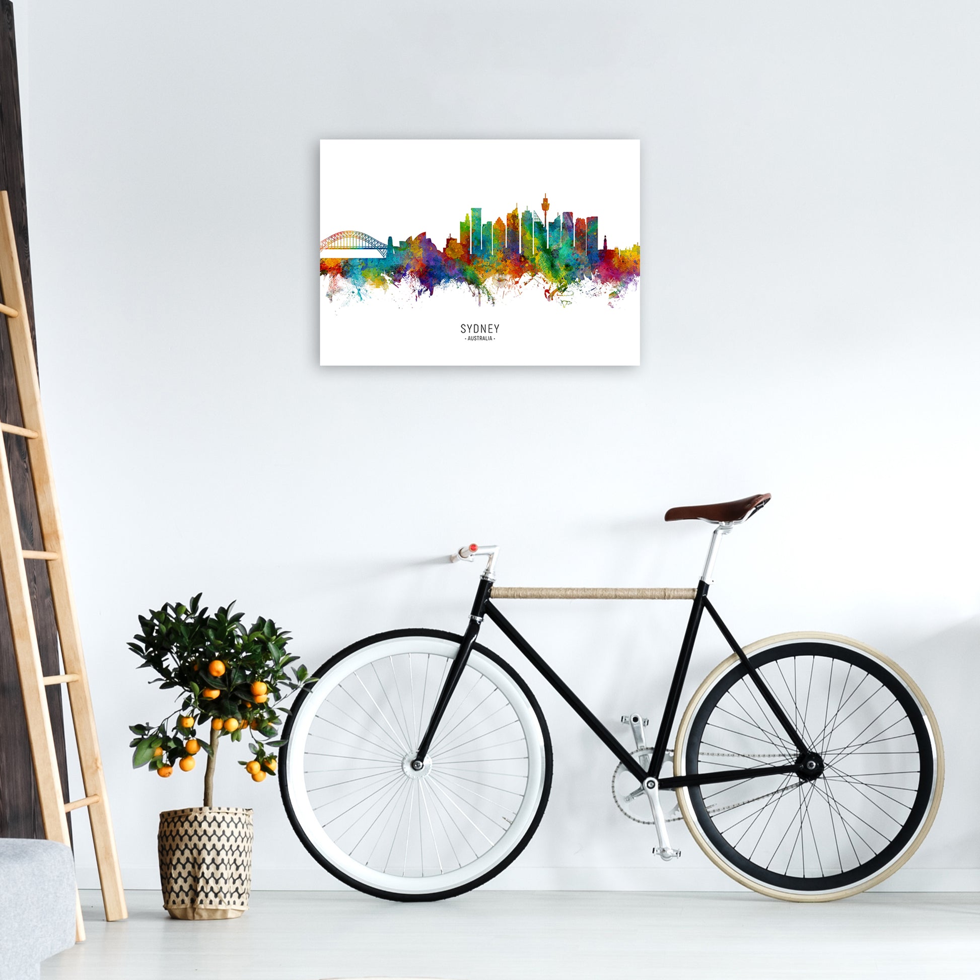 Sydney Australia Skyline Art Print by Michael Tompsett A2 Black Frame