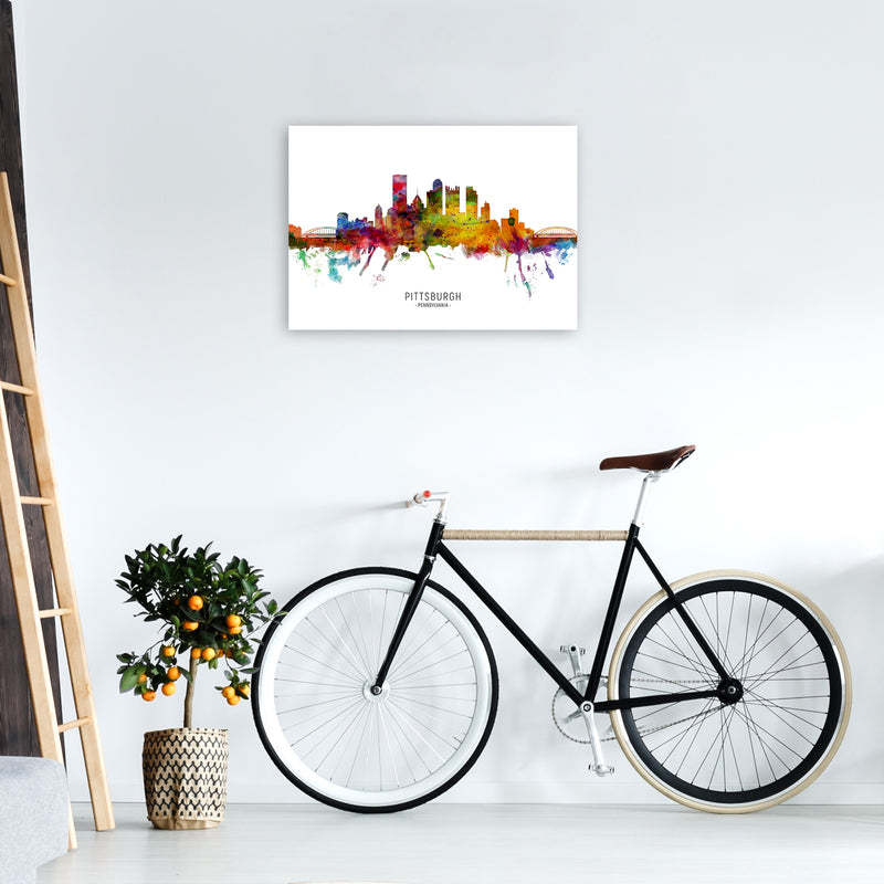 Pittsburgh Pennsylvania Skyline Art Print by Michael Tompsett A2 Black Frame