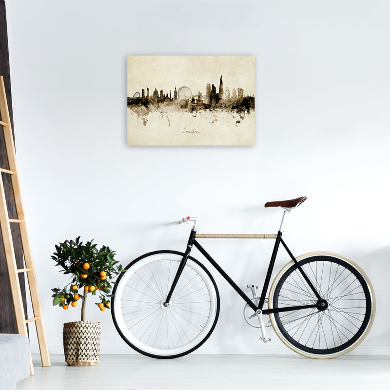 London England Skyline Vintage  Art Print by Michael Tompsett A2 Black Frame