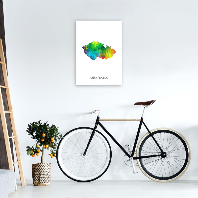 Czech Republic Watercolour Map Art Print by Michael Tompsett A2 Black Frame