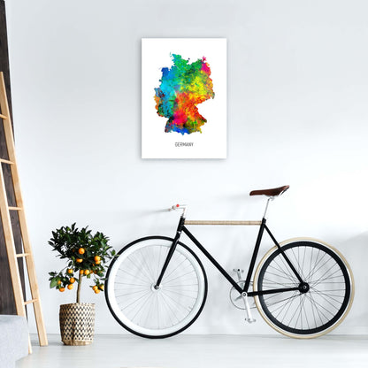 Germany Watercolour Map Art Print by Michael Tompsett A2 Black Frame