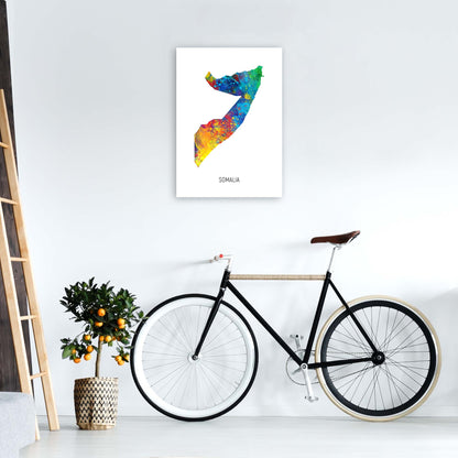 Somalia Watercolour Map Art Print by Michael Tompsett A2 Black Frame