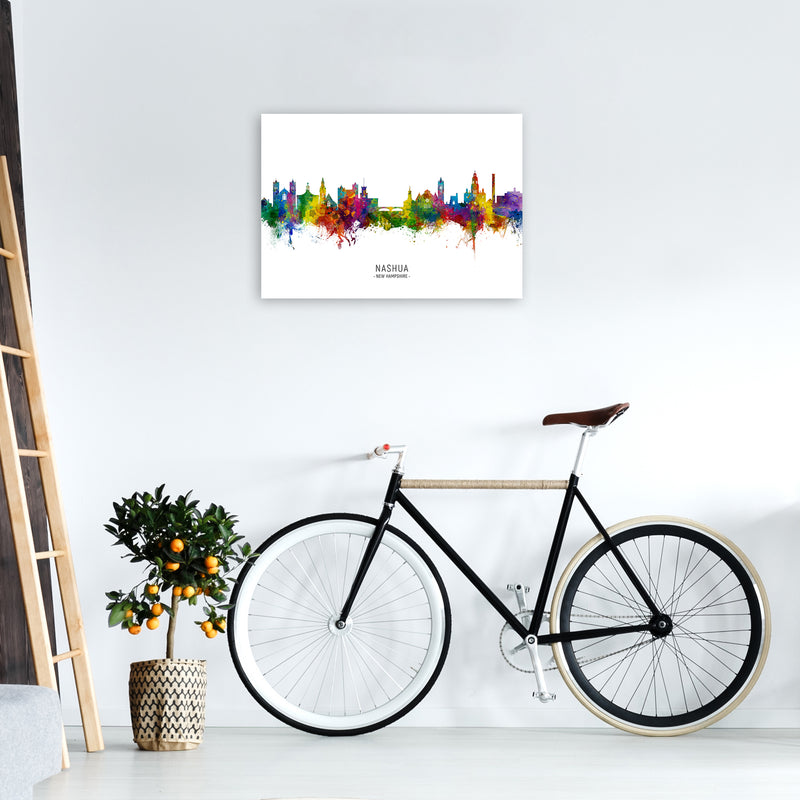Nashua New Hampshire Skyline Art Print by Michael Tompsett A2 Black Frame