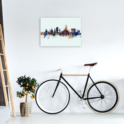 Aberdeen Scotland Skyline Blue Orange Art Print by Michael Tompsett A2 Black Frame