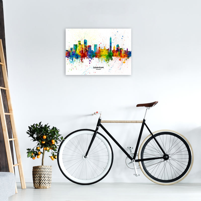 Birmingham England Skyline Splash Art Print by Michael Tompsett A2 Black Frame