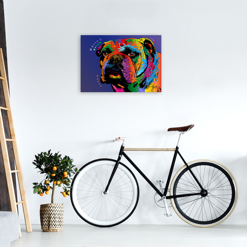 Bulldog Dog Blue Art Print by Michael Tompsett A2 Black Frame