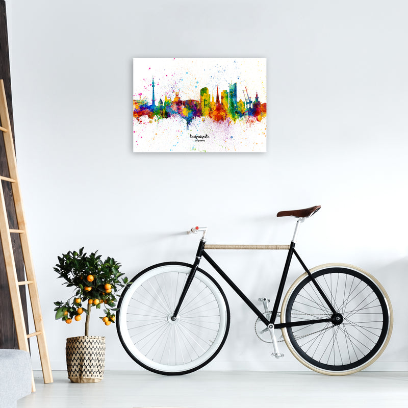 Dortmund Germany Skyline Splash Art Print by Michael Tompsett A2 Black Frame