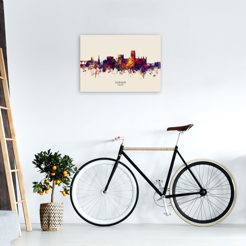 Durham England Skyline Autumn City Name Art Print by Michael Tompsett A2 Black Frame