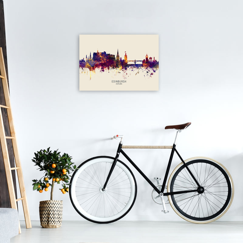 Edinburgh Scotland Skyline Autumn City Name Art Print by Michael Tompsett A2 Black Frame