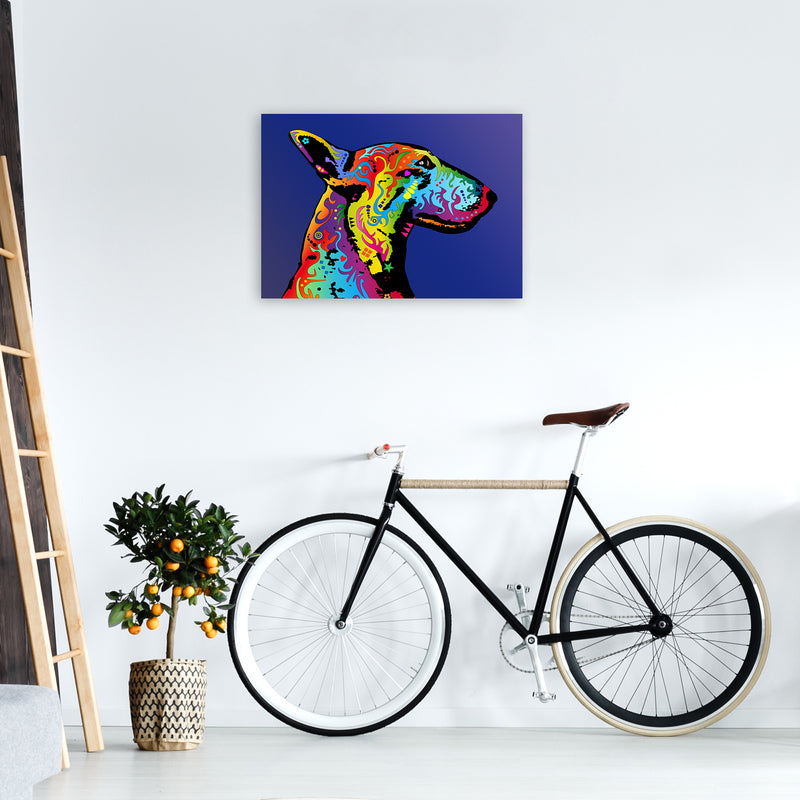English Bull Terrier Dog Blue Art Print by Michael Tompsett A2 Black Frame