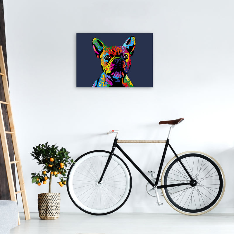 French Bulldog Dog Navy Art Print by Michael Tompsett A2 Black Frame