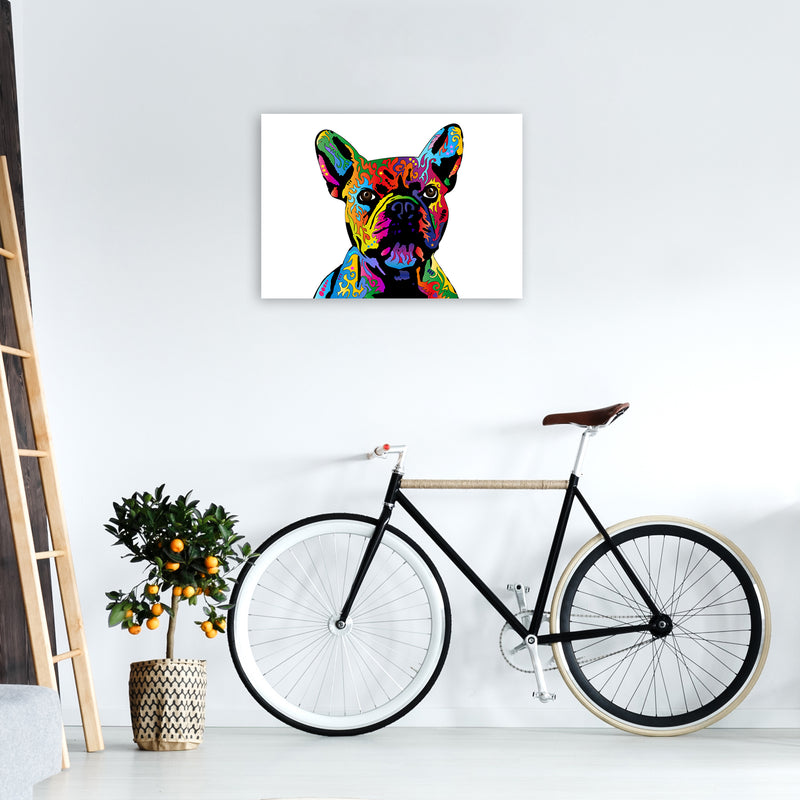 French Bulldog Dog White Art Print by Michael Tompsett A2 Black Frame