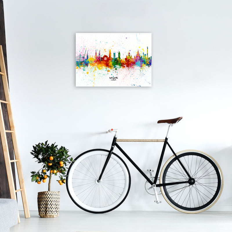 Helsinki Finland Skyline Splash Art Print by Michael Tompsett A2 Black Frame