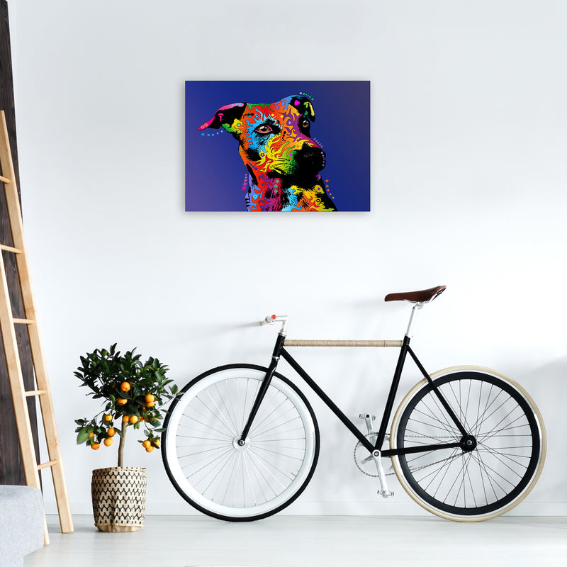 Jack Russell Dog Blue Art Print by Michael Tompsett A2 Black Frame