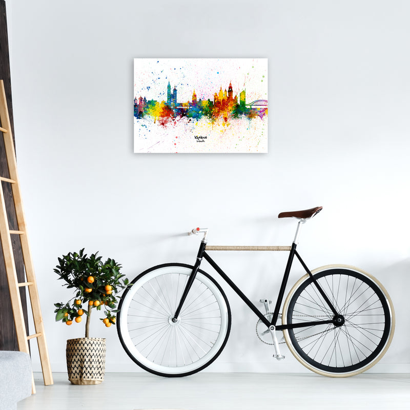 Krakow Poland Skyline Splash Art Print by Michael Tompsett A2 Black Frame