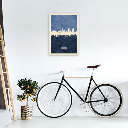 Limerick Ireland Skyline Portrait Navy Art Print by Michael Tompsett A2 Black Frame