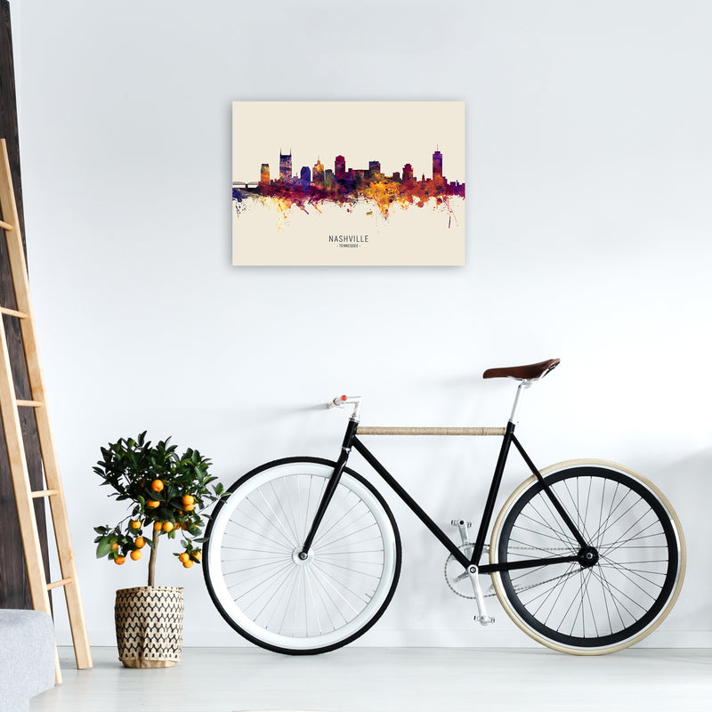 Nashville Tennessee Skyline Autumn City Name Art Print by Michael Tompsett A2 Black Frame