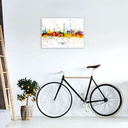 Paris France Skyline Splash Art Print by Michael Tompsett A2 Black Frame